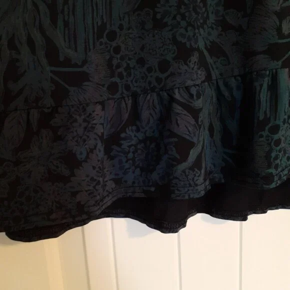 Fresh Produce Supima Cotton Blend Skort with Ruffle Hem Floral   Black Size L - Picture 5 of 11